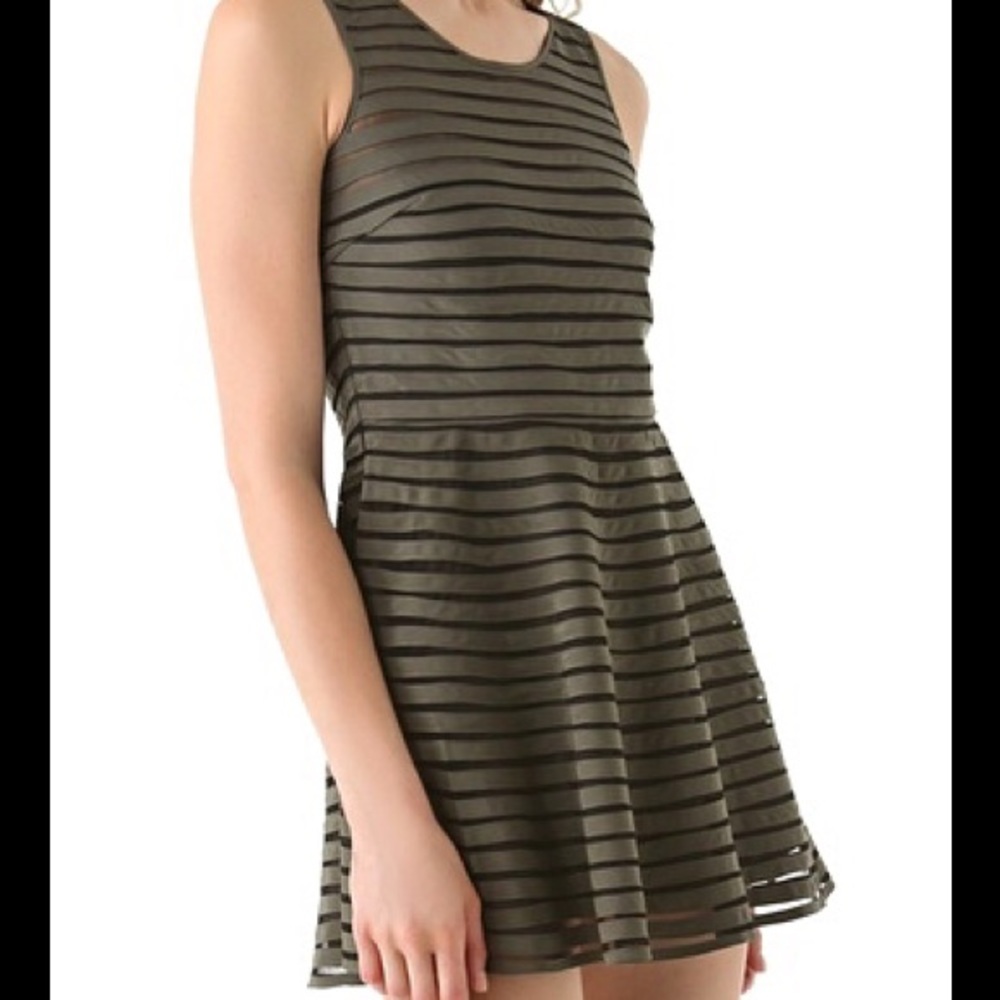 Parker Mesh Panel Dress olive green - Picture 3 of 14